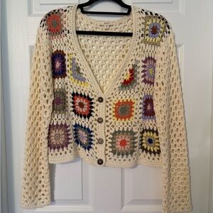 Granny Square Cropped Cardigan